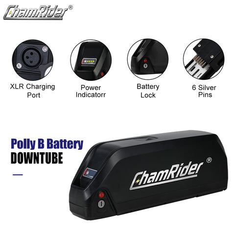 Electric New Generation Bicycle Battery Polly B Battery 21700 cell 36V 36AH 48V 27AH 40A 50A BMS Waterproof 500w 1000w 2000W 45CN Cell ChamRider