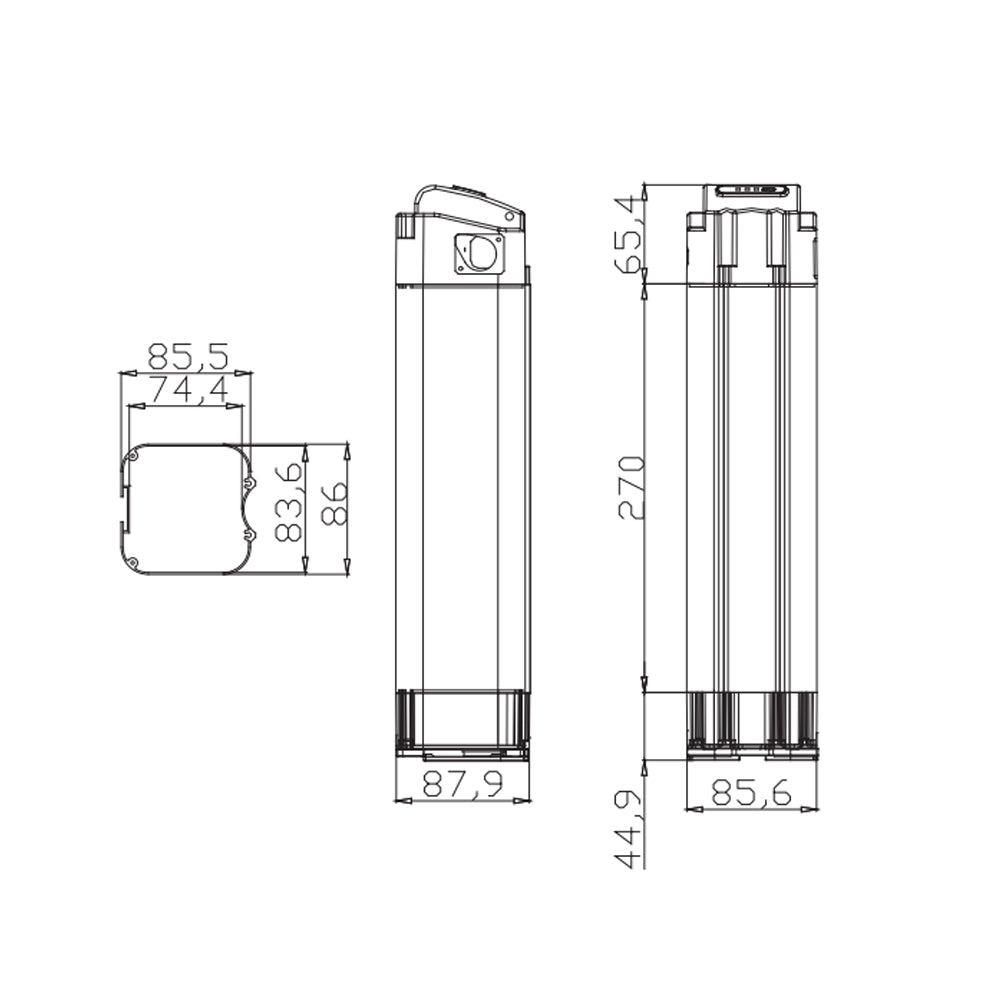 ChamRider SSE-014 SILVER FISH(BOTTOM DISCHARGER) 36V 48V 52V 6AH - 17.5AH  Silverfish E-Bike Battery,Precise – ChamRiderbattery