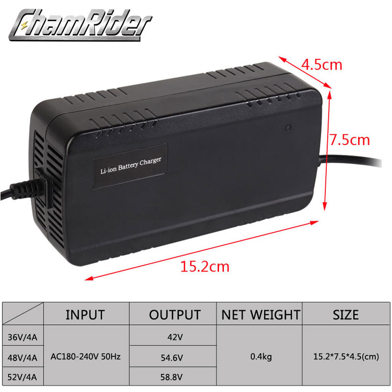 52v lithium discount ion battery charger